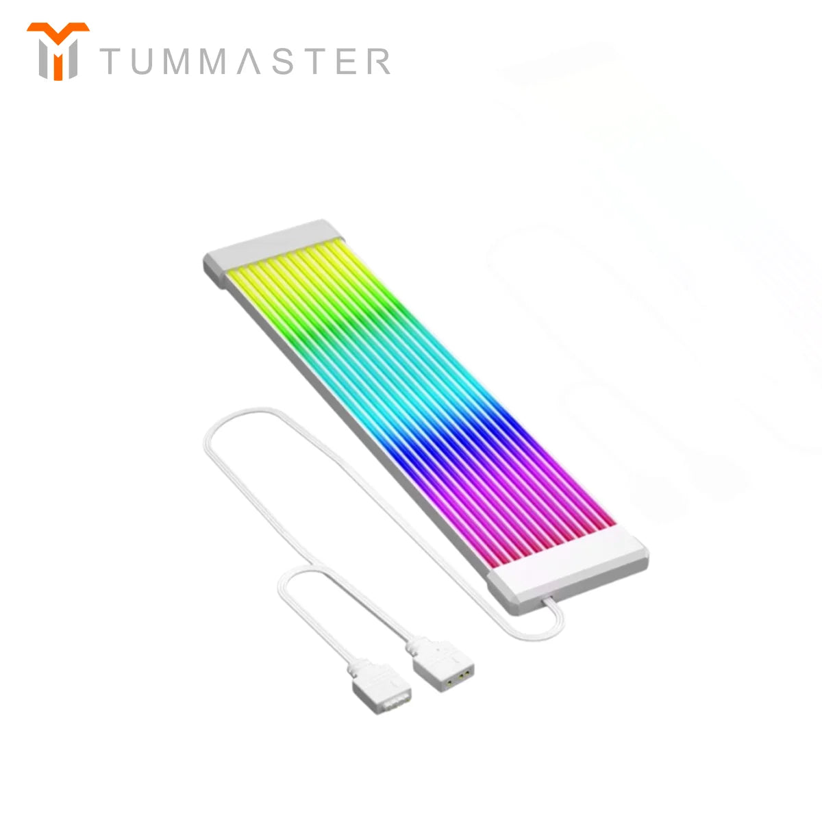 TUMMASTER 5V 3Pin ARGB Illuminated Strip 8/24-Pin PC Motherboard Graphics Card Power Supply Extension Cable with LED Light Strip