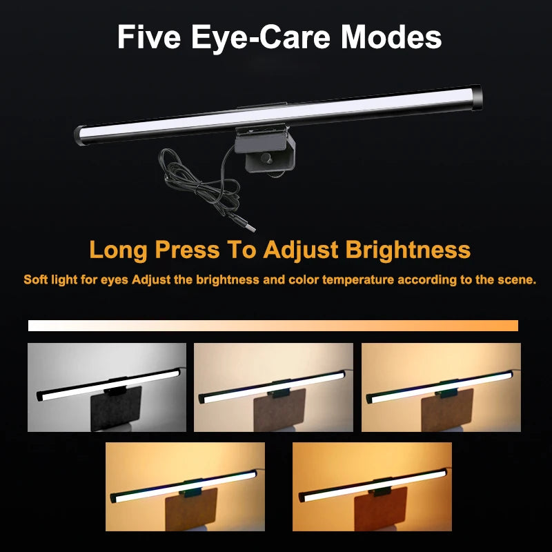 Screen USB RGB Light Bar Monitor Lamp Led Computer Monitor Light Bar Desk Lighting For Study Reading Table Stepless Dimming Lamp
