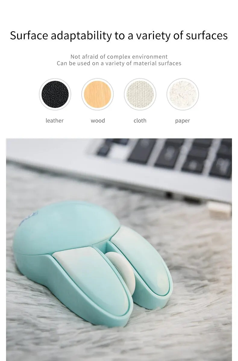 MOFII Wireless Silent Mouse, Cute Rabbit Design, 2.4 GHz USB Mini Receiver  Optical Mouse for Laptop, PC, Computer, Notebook