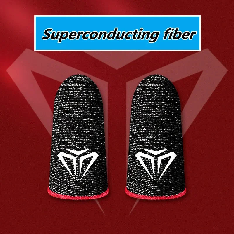Mobile Game Silver Fiber Fingertip Glove Sweatproof Anti-slip Touch Screen Gaming Finger Sleeve Breathable Finger Cover for PUBG