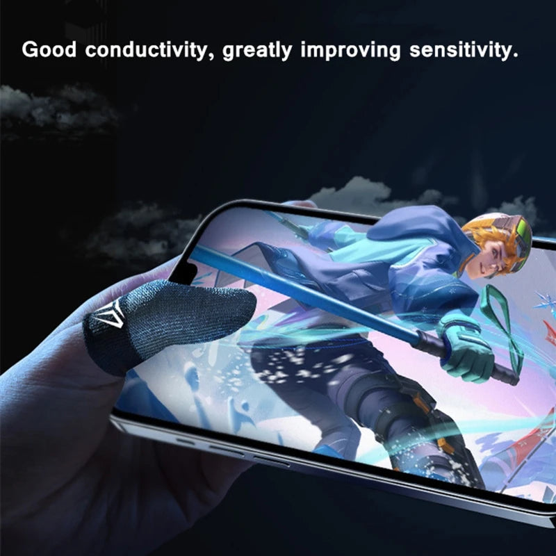 1 Pair Gamer Finger Sleeves Sweatproof Gamer Finger Covers Touch Screen Fingertips Sleeve For Mobile Game