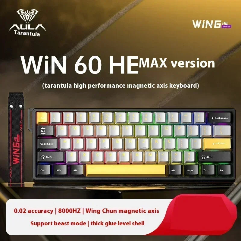 Aula Win60 Win68 He Magnetic Switch Keyboards 8K Gaming Mechanical Keyboard Wired Esports RGB Light Hot-Swap For Pc Gamer Gift