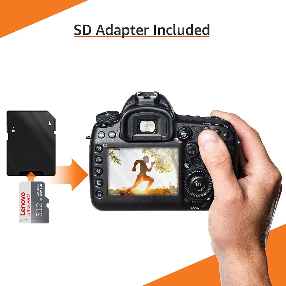 Lenovo Micro SD Card Extreme microSDXC Memory Card UHS-I A2 U3 4K Video High Speed MicroSD Card for Camera GoPro DJI Nintendo