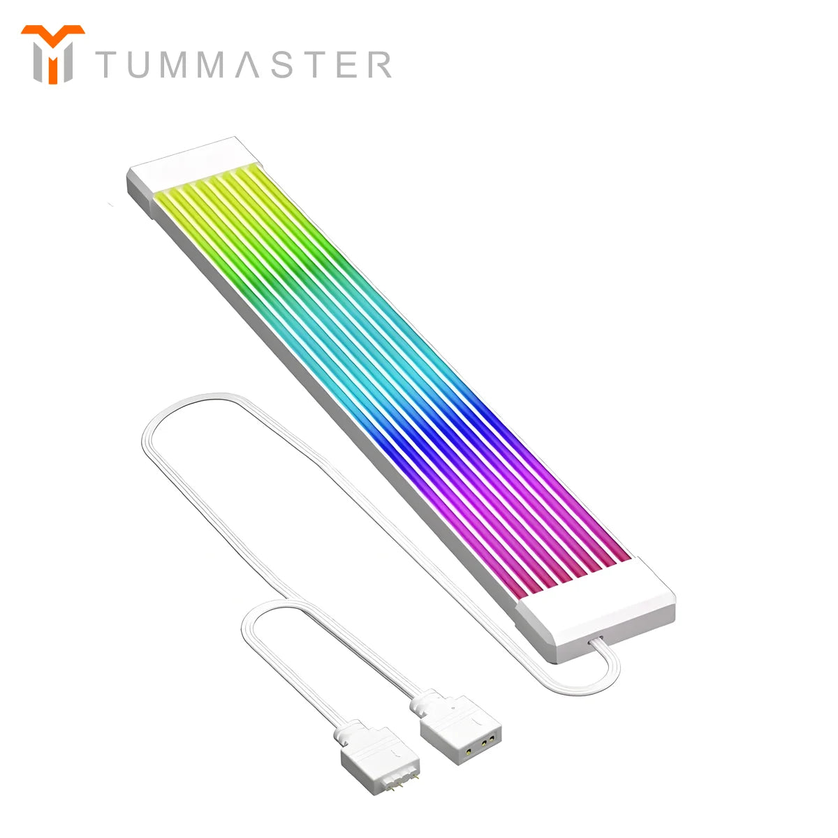 TUMMASTER 5V 3Pin ARGB Illuminated Strip 8/24-Pin PC Motherboard Graphics Card Power Supply Extension Cable with LED Light Strip