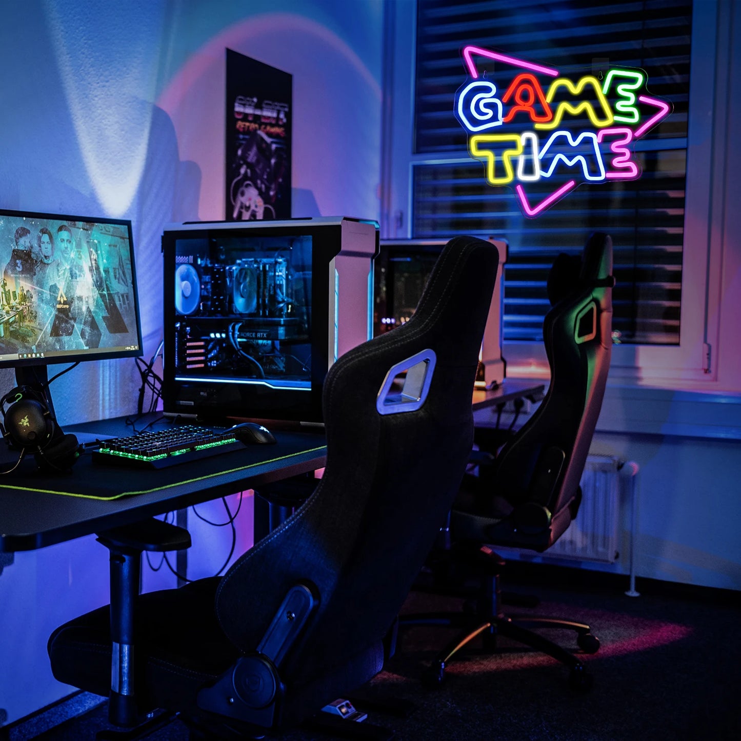 Game Room Neon Sign Led Lights Up Sign Home Gaming Lighting For Men Cave Game Room Party Birthday Bedroom Decoration Light Gifts