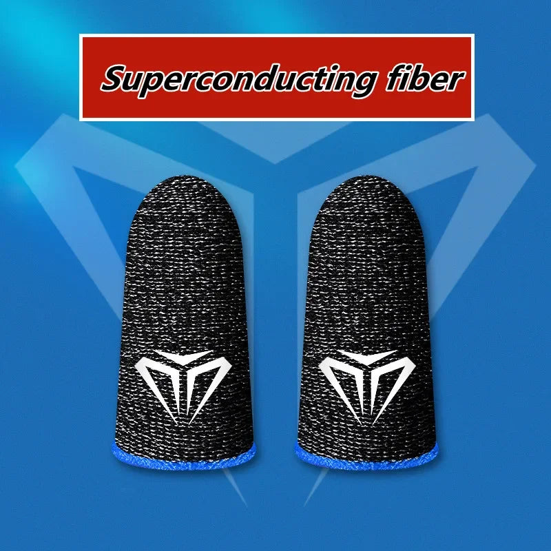 Mobile Game Silver Fiber Fingertip Glove Sweatproof Anti-slip Touch Screen Gaming Finger Sleeve Breathable Finger Cover for PUBG