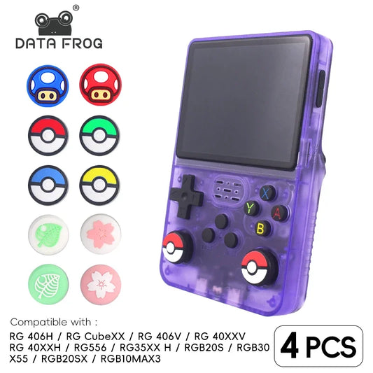 Data Frog 4pc Thumb Stick Grip Cap for R36S RGB30 Retro Handheld Switch Oled NS Lite Joy Con Controller Cover Protector