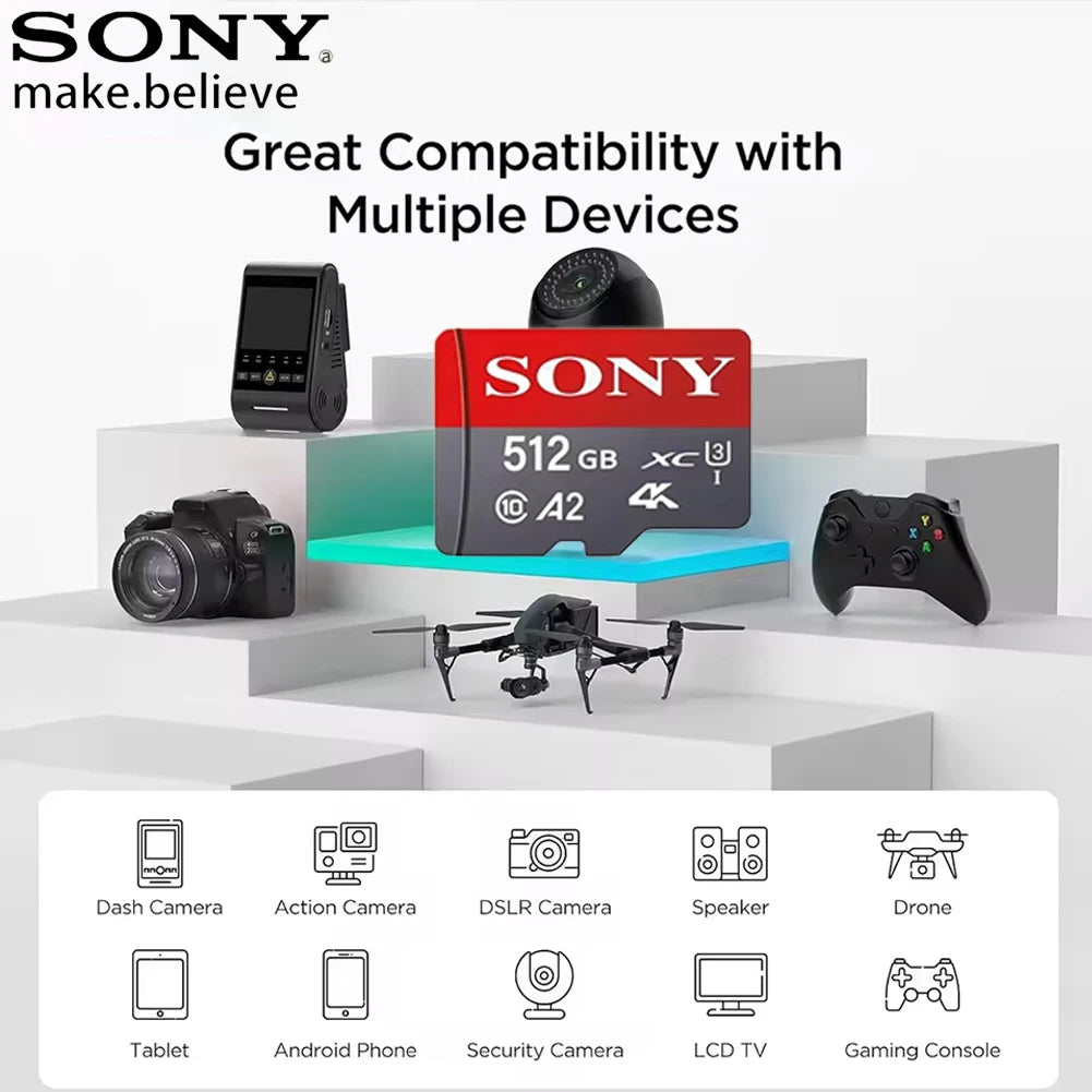 SONY Ultra Micro TF SD Card 1024GB High Speed C10 U3 V30 Memory Card For Drones Cameras SD Card 512GB 256GB 128GB TF Flash Card