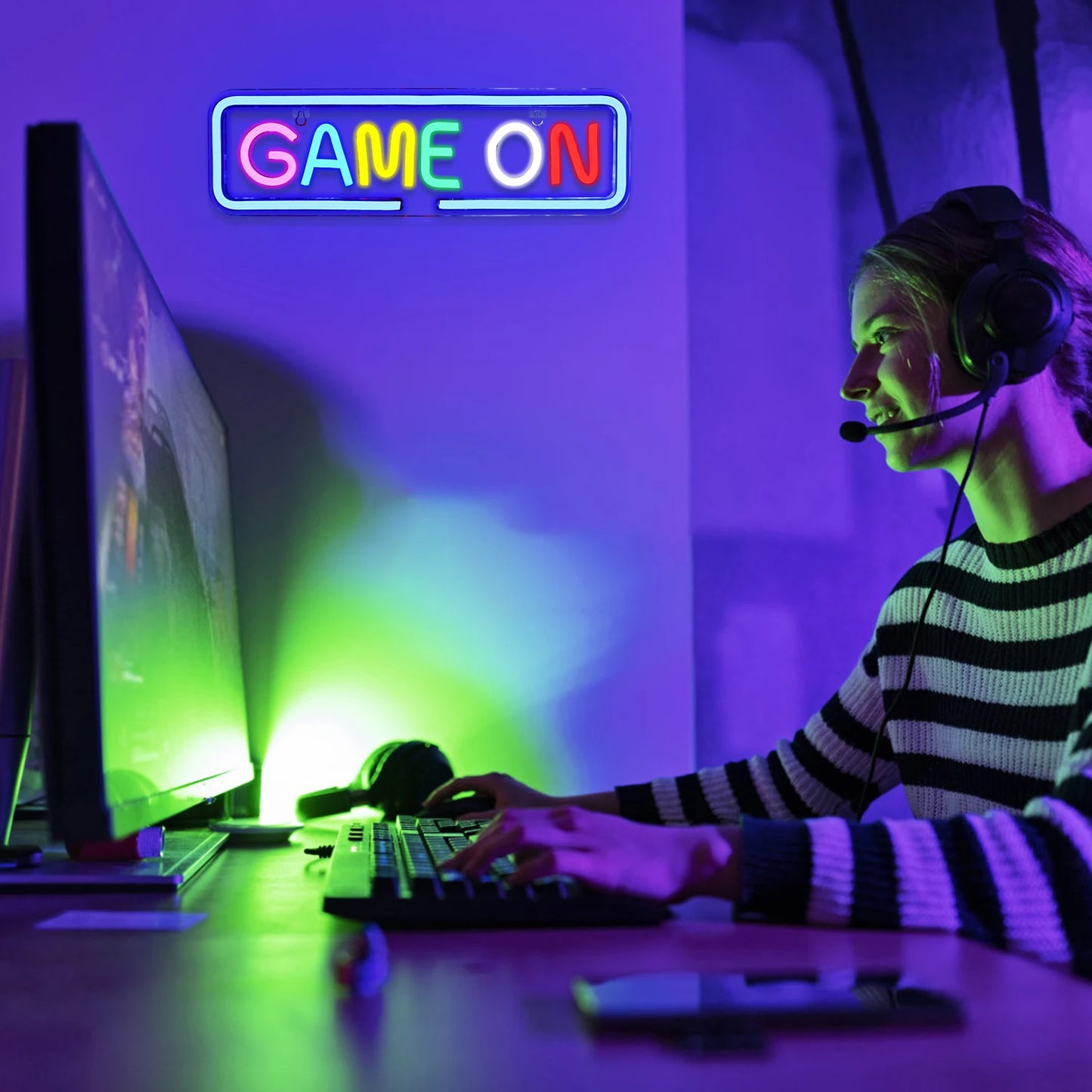 Game Room Neon Sign Led Lights Up Sign Home Gaming Lighting For Men Cave Game Room Party Birthday Bedroom Decoration Light Gifts