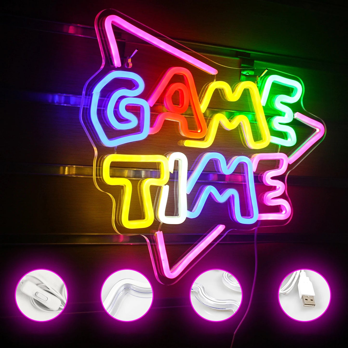 Game Room Neon Sign Led Lights Up Sign Home Gaming Lighting For Men Cave Game Room Party Birthday Bedroom Decoration Light Gifts