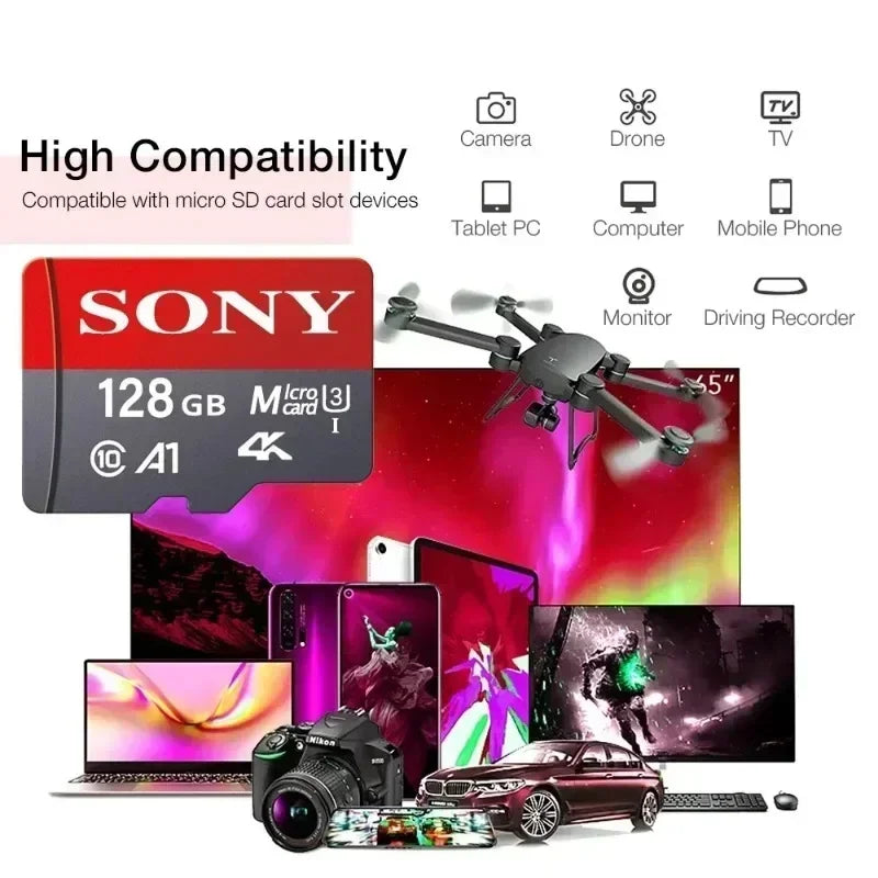 Ultra SONY Micro SD/TF 1TB Flash Memory Card128GB 256GB 32GB 64GB MicroSD U3 A2 TF Flash Card for Xiaomi Phone Camera table PC