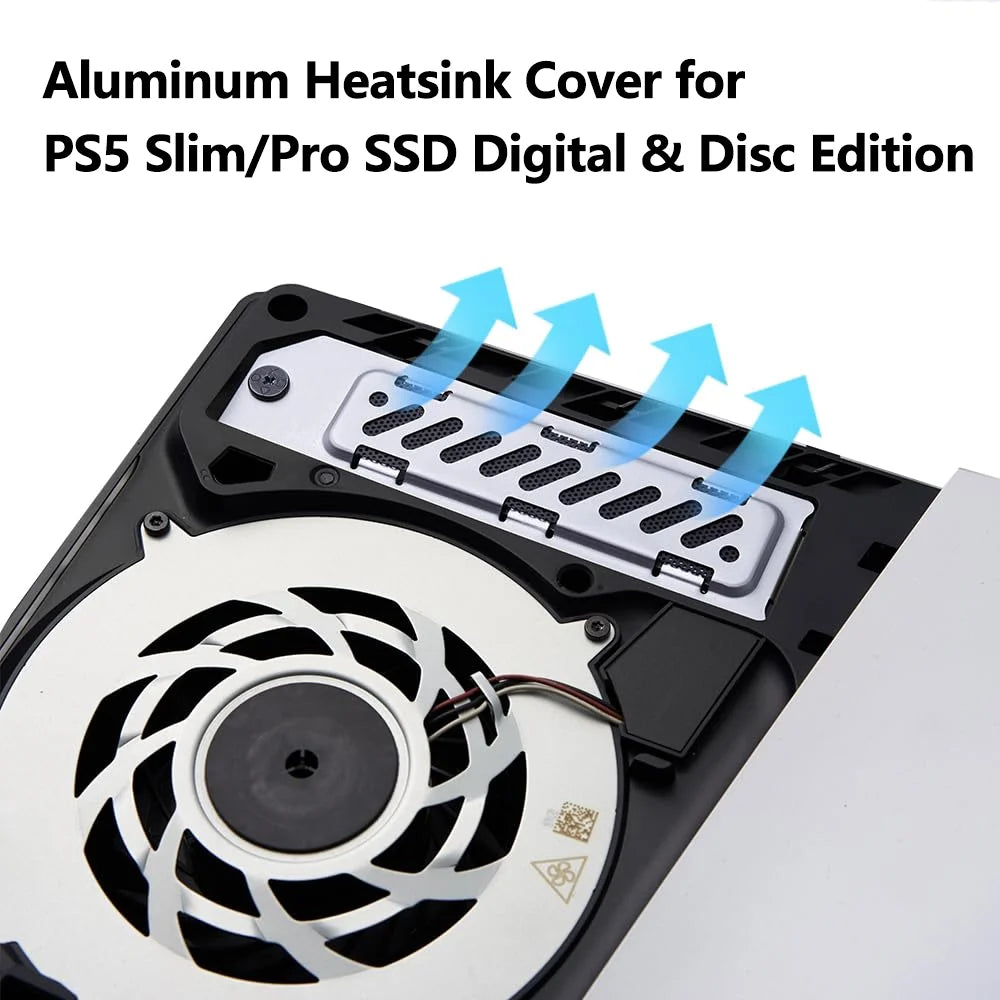 For PS5 Slim/Pro Console SSD Heatsink Dust Cover M.2 SSD Extension Slot Heat Dissipation Breathable Hole Aluminum Heat Case