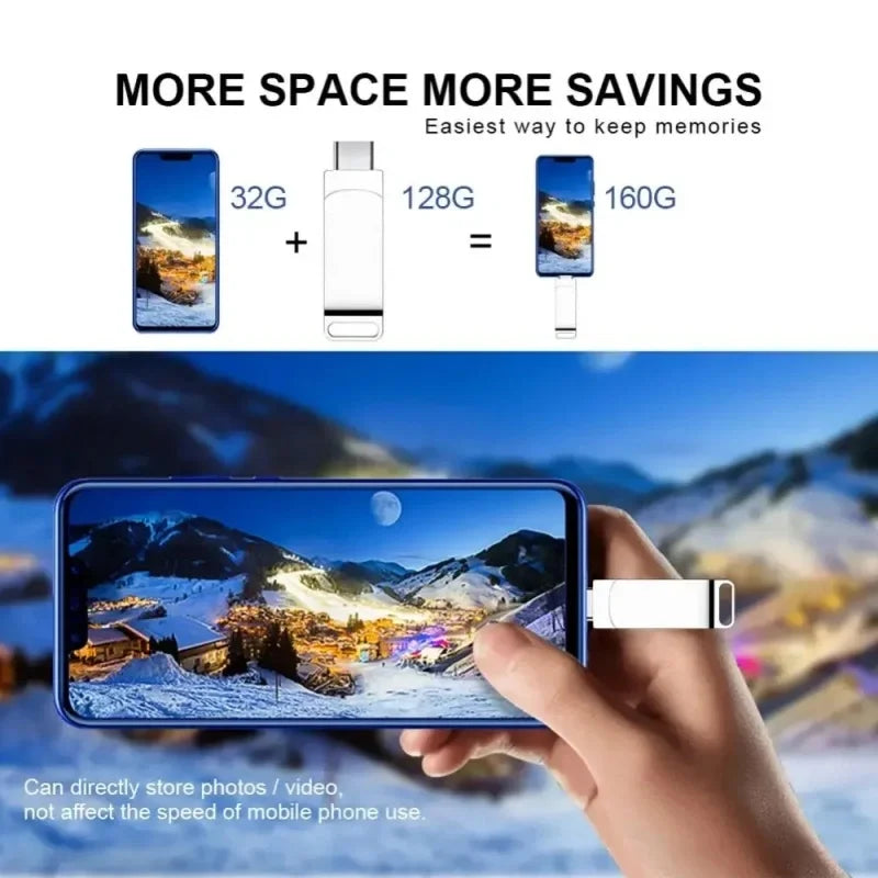 Xiaomi 3.2 U Disk Flash Drives USB16TB High Speed Metal Transfer High Capacity Drive Type C Portable Memory Waterproof  Stick