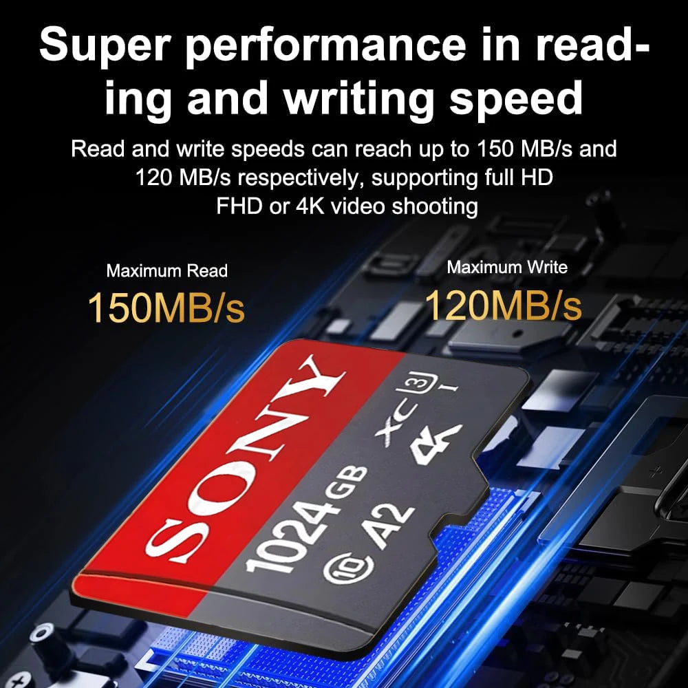 SONY Ultra Micro TF SD Card 1024GB High Speed C10 U3 V30 Memory Card For Drones Cameras SD Card 512GB 256GB 128GB TF Flash Card