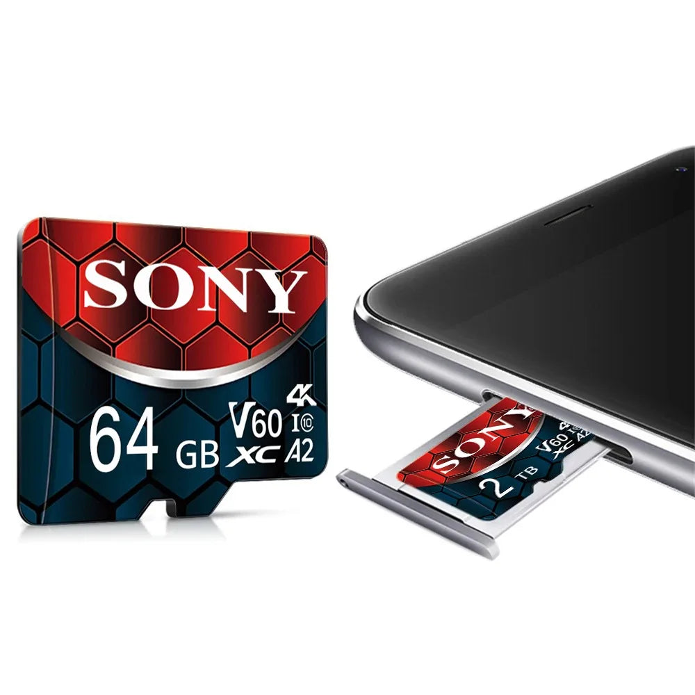 New Sony TF Memory Card 2TB High Speed Micro SD Card 1TB 512GB 256GB 128GB A2 U3 V60 SD TF Flash Cards for Xiaomi Phone Computer