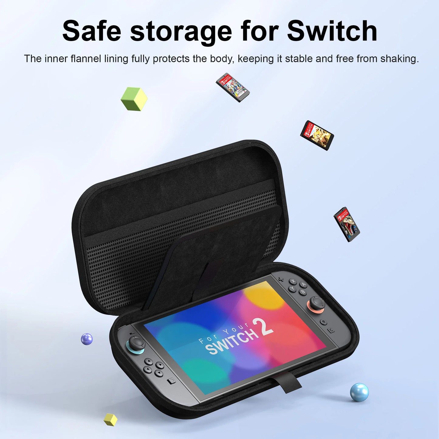 Storage Bag for Nintnedo Switch 2 Portable Hard Carrying Case Shockproof PU Cover for Switch 2 Game Console Accessories