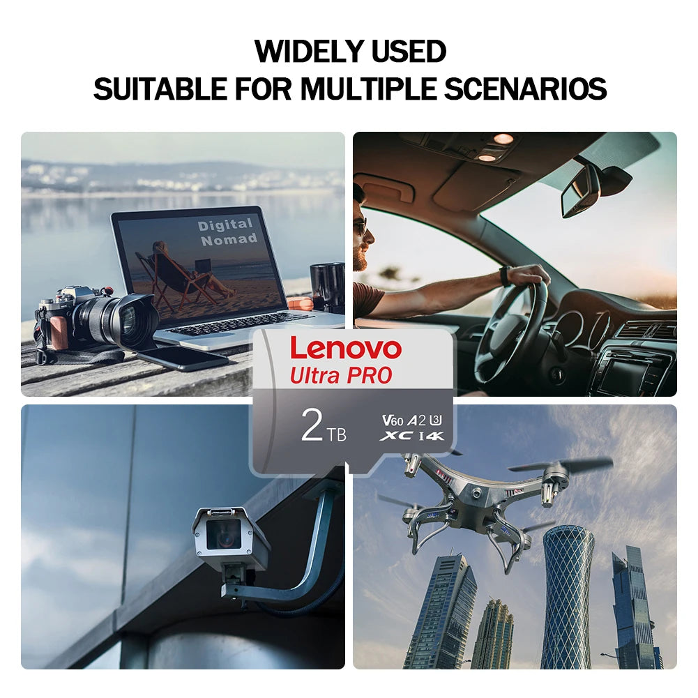 Lenovo Micro SD Card Extreme microSDXC Memory Card UHS-I A2 U3 4K Video High Speed MicroSD Card for Camera GoPro DJI Nintendo