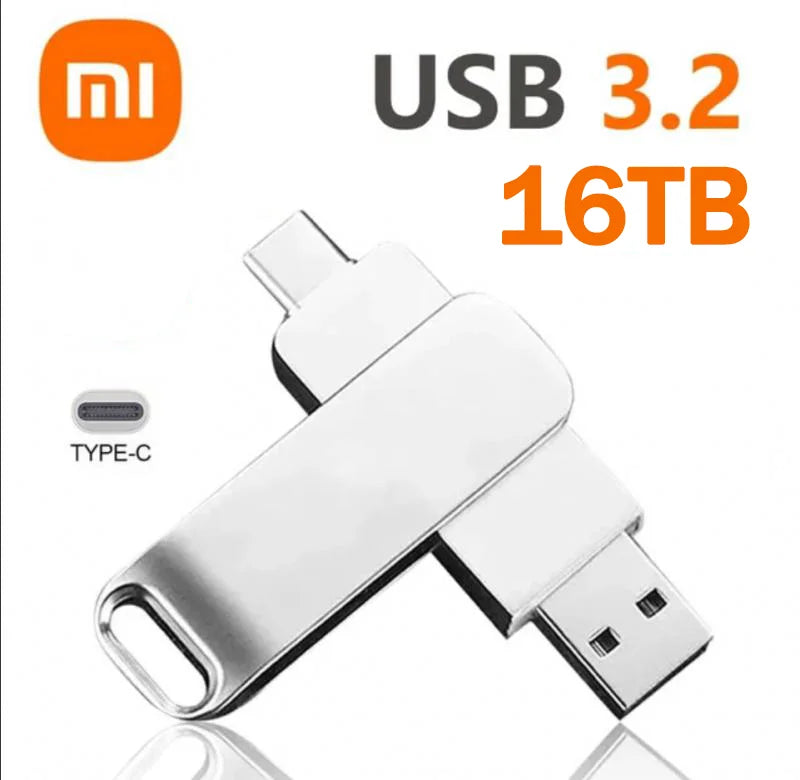 Xiaomi 3.2 U Disk Flash Drives USB16TB High Speed Metal Transfer High Capacity Drive Type C Portable Memory Waterproof  Stick
