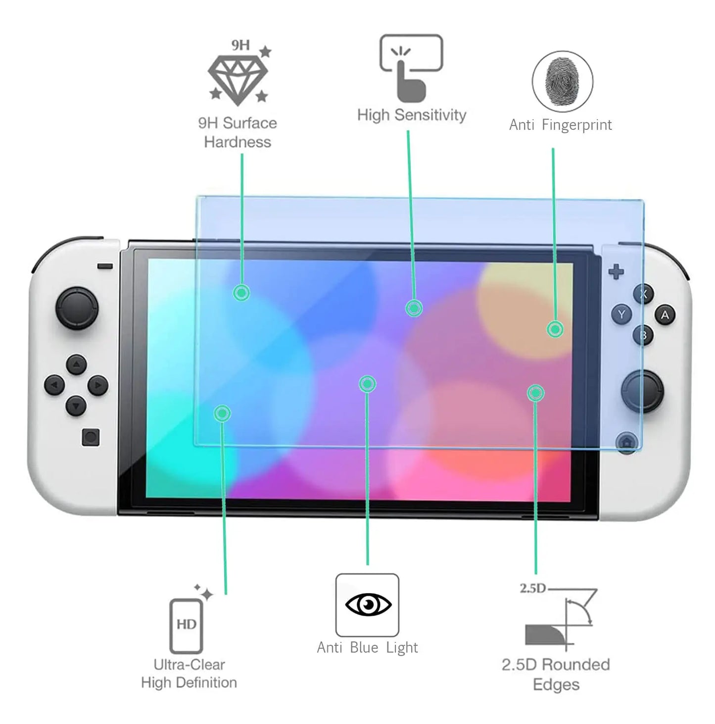 1/2/3PCS Protective Glass For Nintend Switch Tempered Glass Screen Protector for Nintendos Switch Oled Lite NS Accessories Film