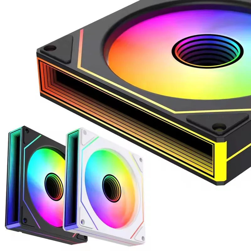 ICE Whale Prism 7 PRO ARGB PC Case Fan 120mm Infinity Mirror Design Motherboard Lighting Sync 4PIN PWM CPU Cooler Fan ventilador