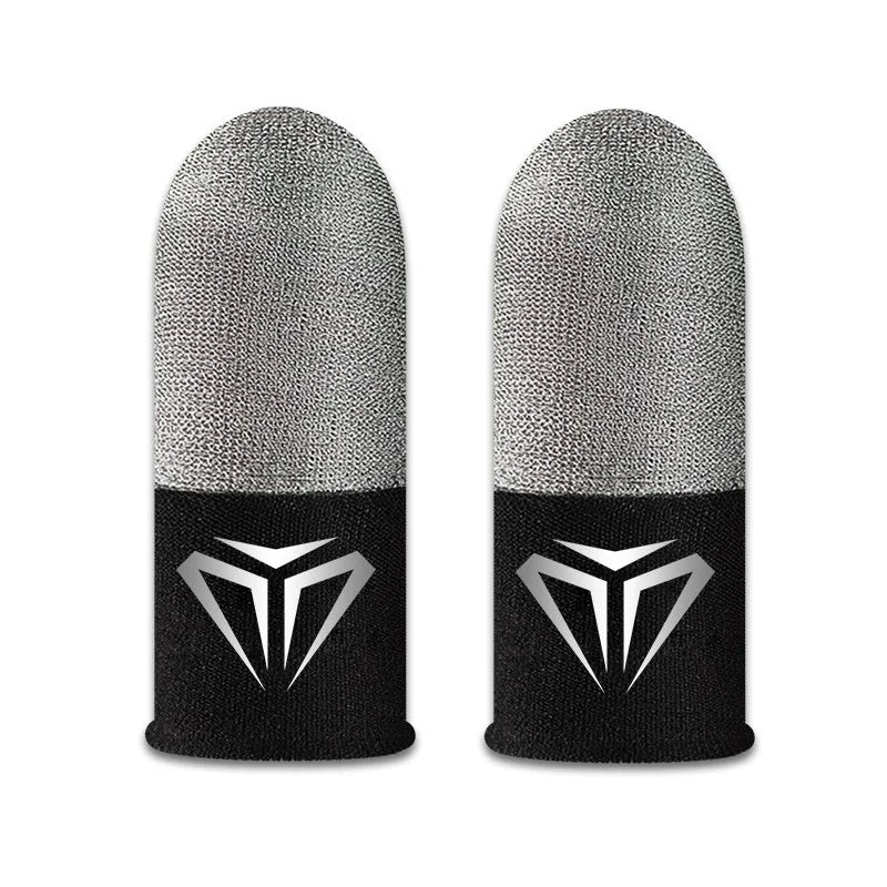 Mobile Game Silver Fiber Fingertip Glove Sweatproof Anti-slip Touch Screen Gaming Finger Sleeve Breathable Finger Cover for PUBG