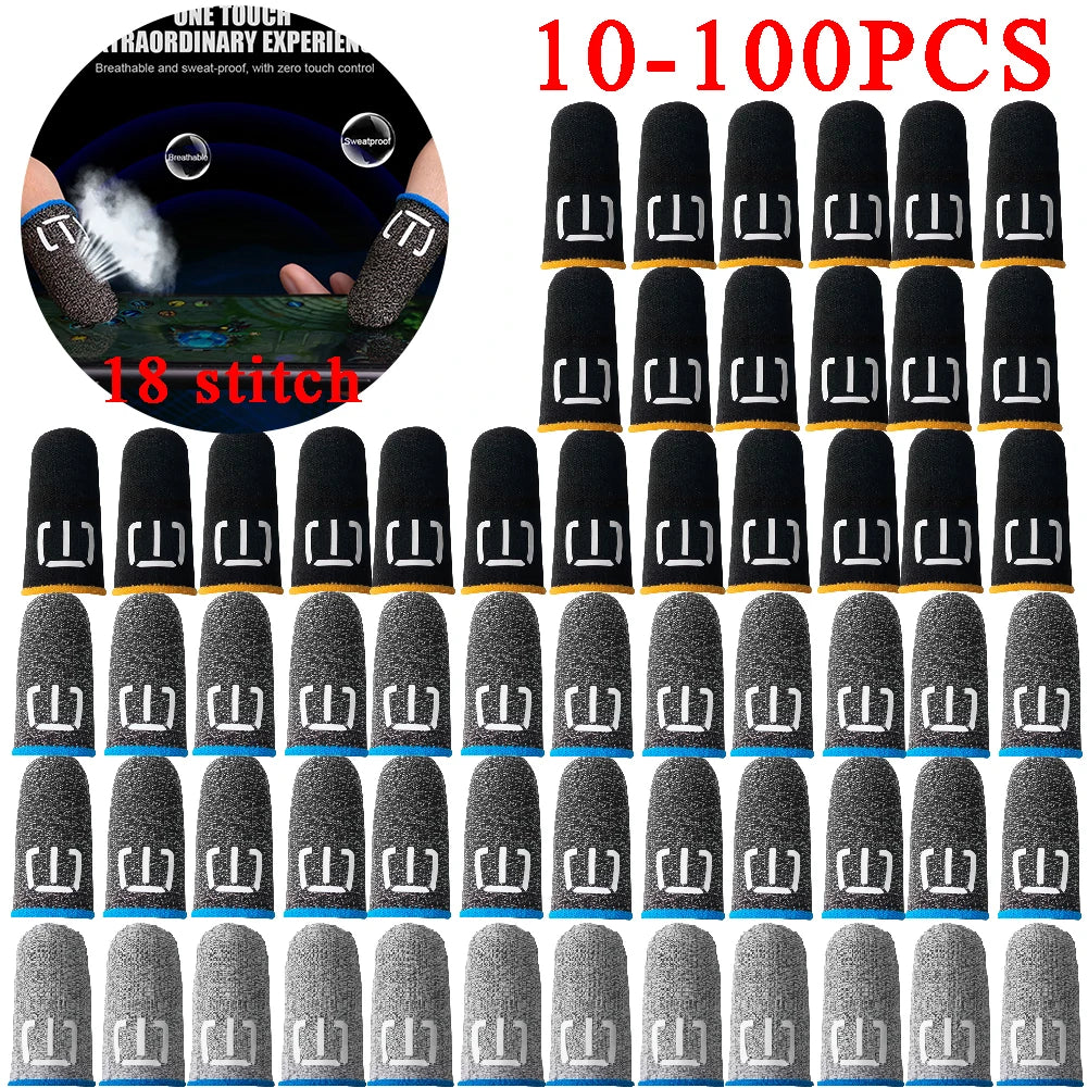 100-10PCS Finger Cover Game Controller For PUBG Sweatproof Anti-slip Fingertip Cover Thumb Gloves For Mobile Game