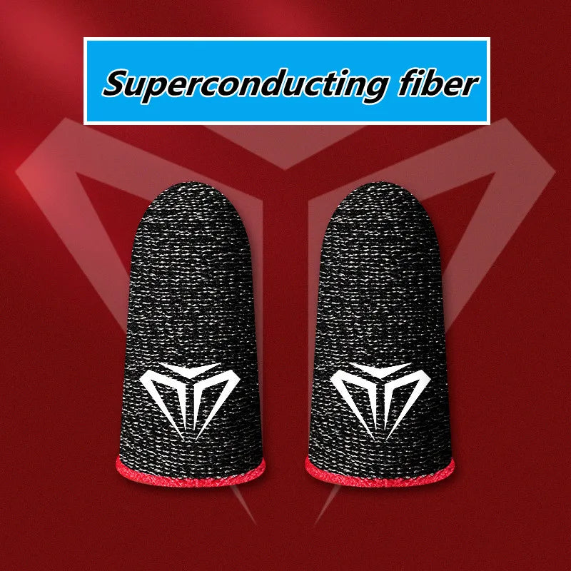 Mobile Game Silver Fiber Fingertip Glove Sweatproof Anti-slip Touch Screen Gaming Finger Sleeve Breathable Finger Cover for PUBG