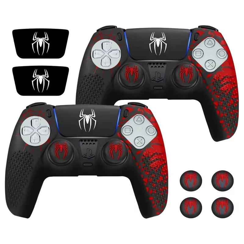 For PS5 Controller Cover Case Anti-Slip Silicone Protective Skin Compatible with PS5 Controller with Thumb Grip Cap Sticker