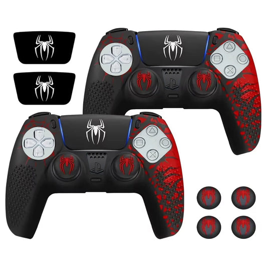 For PS5 Controller Cover Case Anti-Slip Silicone Protective Skin Compatible with PS5 Controller with Thumb Grip Cap Sticker
