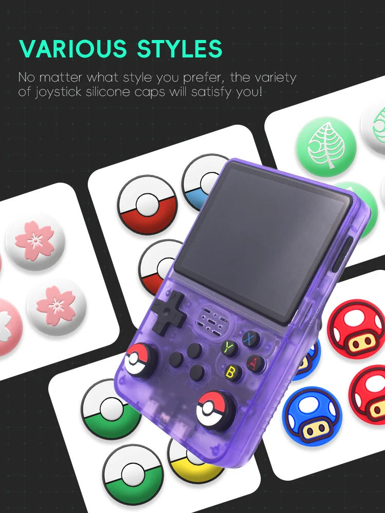 Data Frog 4pc Thumb Stick Grip Cap for R36S RGB30 Retro Handheld Switch Oled NS Lite Joy Con Controller Cover Protector