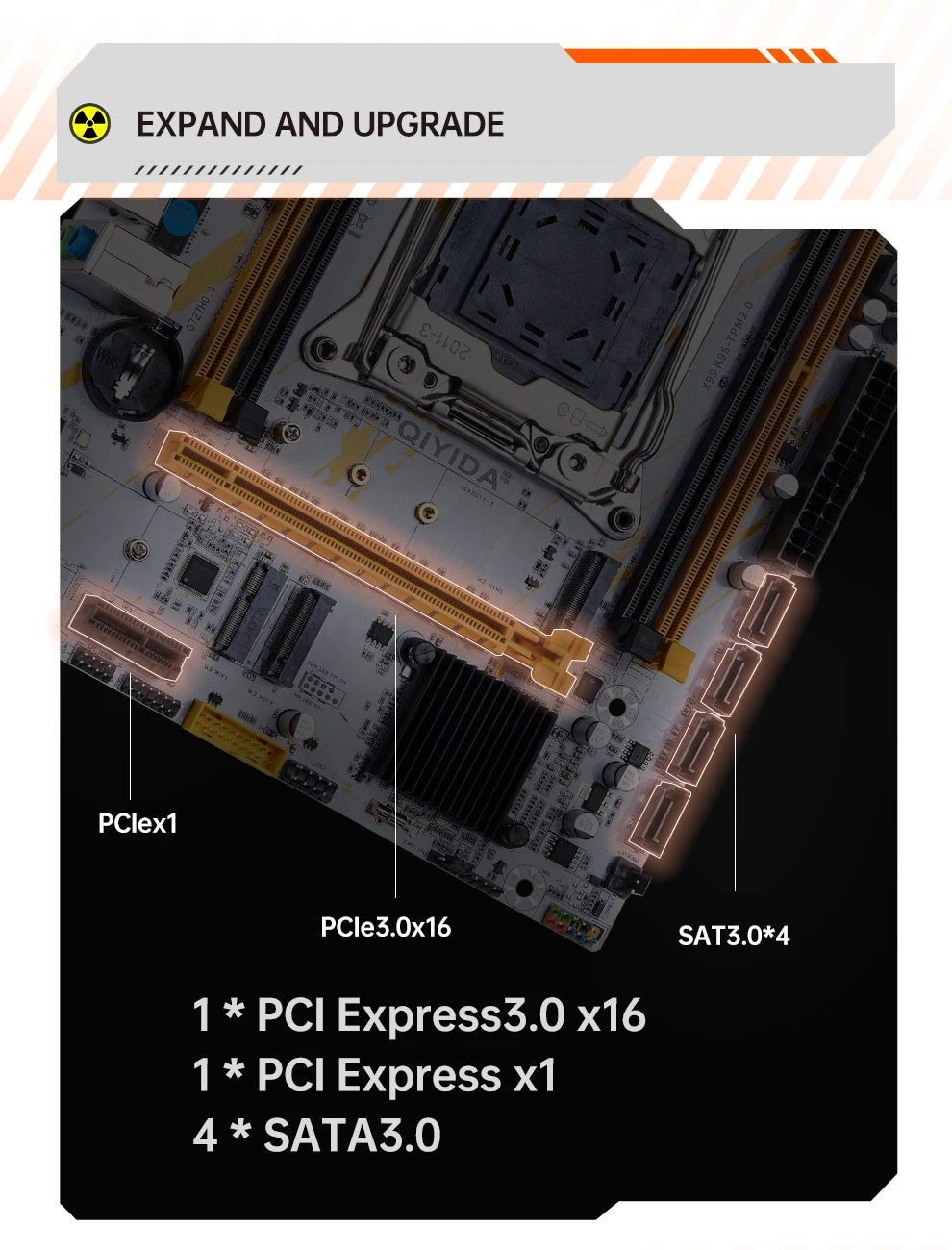 QIYIDA X99 Motherboard LGA 2011-3 Set Kit Xeon E5 2680 V4 CPU Processor 32G=2*16G DDR4 REG ECC RAM Memory NVME M.2 TPM2.0 plug