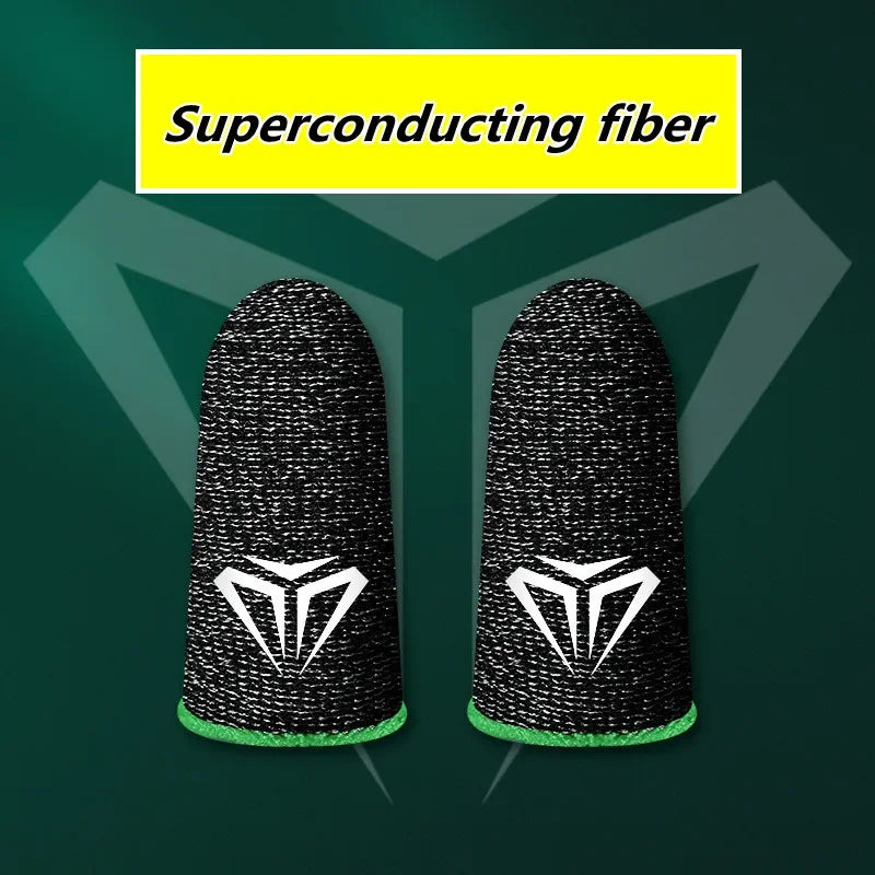 Mobile Game Silver Fiber Fingertip Glove Sweatproof Anti-slip Touch Screen Gaming Finger Sleeve Breathable Finger Cover for PUBG