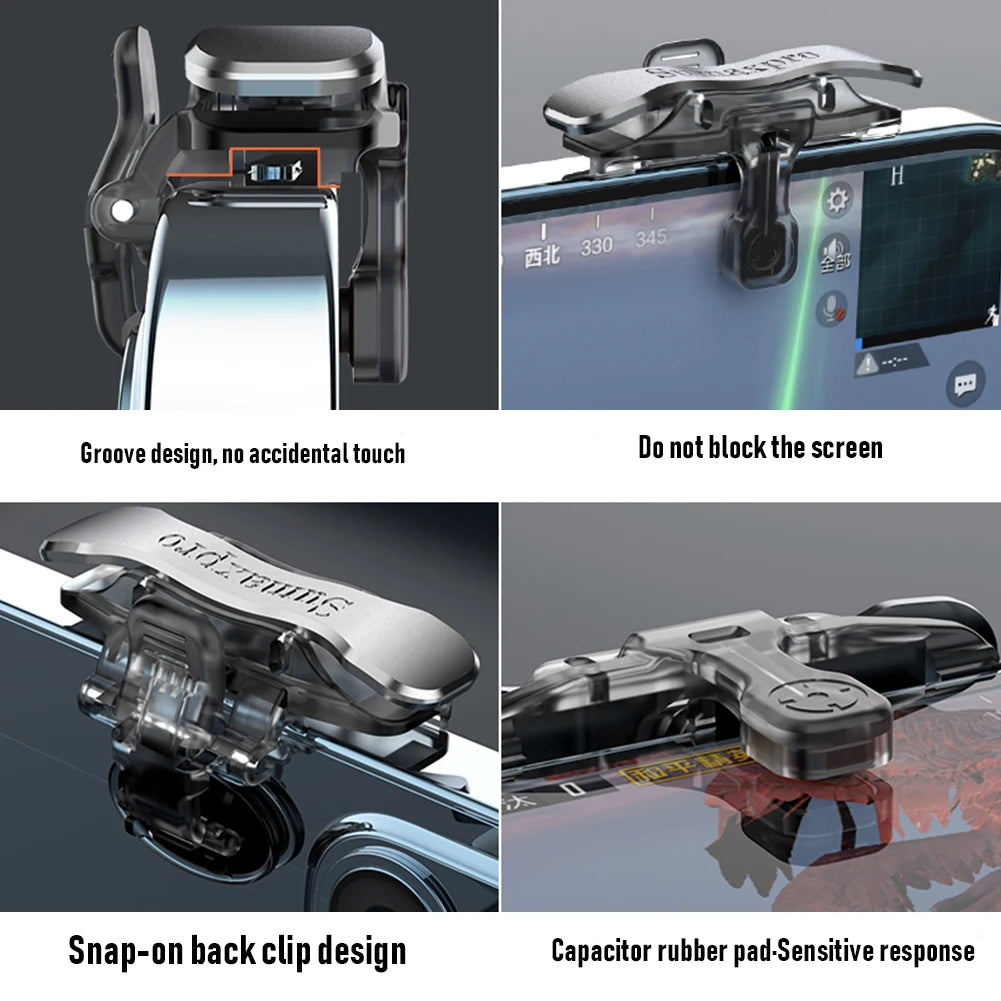 X8 Mobile Game Trigger 6 Finger Trigger Sensitive Shoot Phone Game Trigger L1 R1 Aim Keys Game Controller For PUBG Phone Gaming