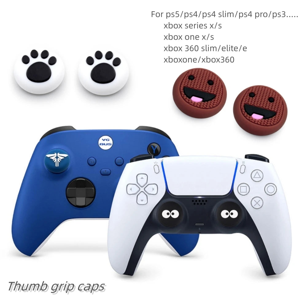 2pcs Soft Silicone ThumbStick Grip Cap For PlayStation 5 PS5 PS4/Slim/Pro Xbox Series S/X Gamepad Joystick Thumb grip Caps Cover