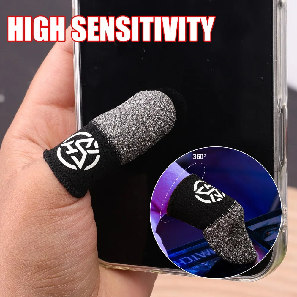 1/2 Pair Luminous Finger Sleeve Sweat-Proof Game Breathable Finger Cots Cover Sensitive Mobile Touch Glove for PUBG Phone Games