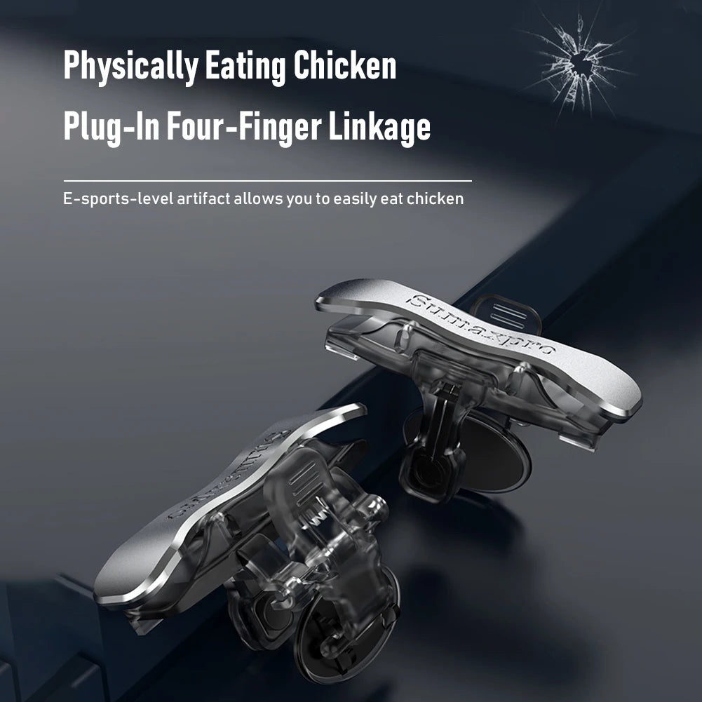 X8 Mobile Game Trigger 6 Finger Trigger Sensitive Shoot Phone Game Trigger L1 R1 Aim Keys Game Controller For PUBG Phone Gaming