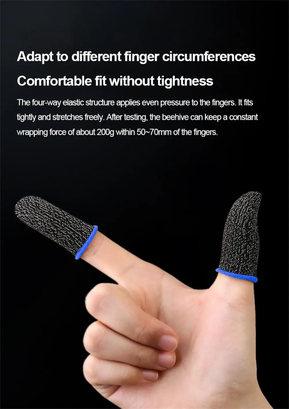Gaming Finger Sleeve Breathable Fingertips For PUBG Games Anti-Sweat Touch Screen Finger Cots Cover Sensitive Mobile Touch Glove