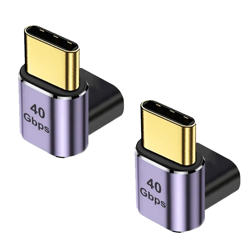 1-3PCS USB C 40Gbps Adapter 90 Degree Right Angle USB C Male To Female Extender 100W Fast Charging for Steam Deck Switch Laptop