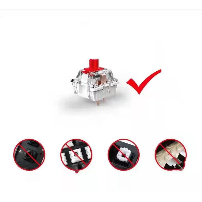 4pcs White Translucent Cat Paw Cute Keycap for Cross Axis Mechanical Keyboard Pink Custom ESC WASD Cap Key Cap Game