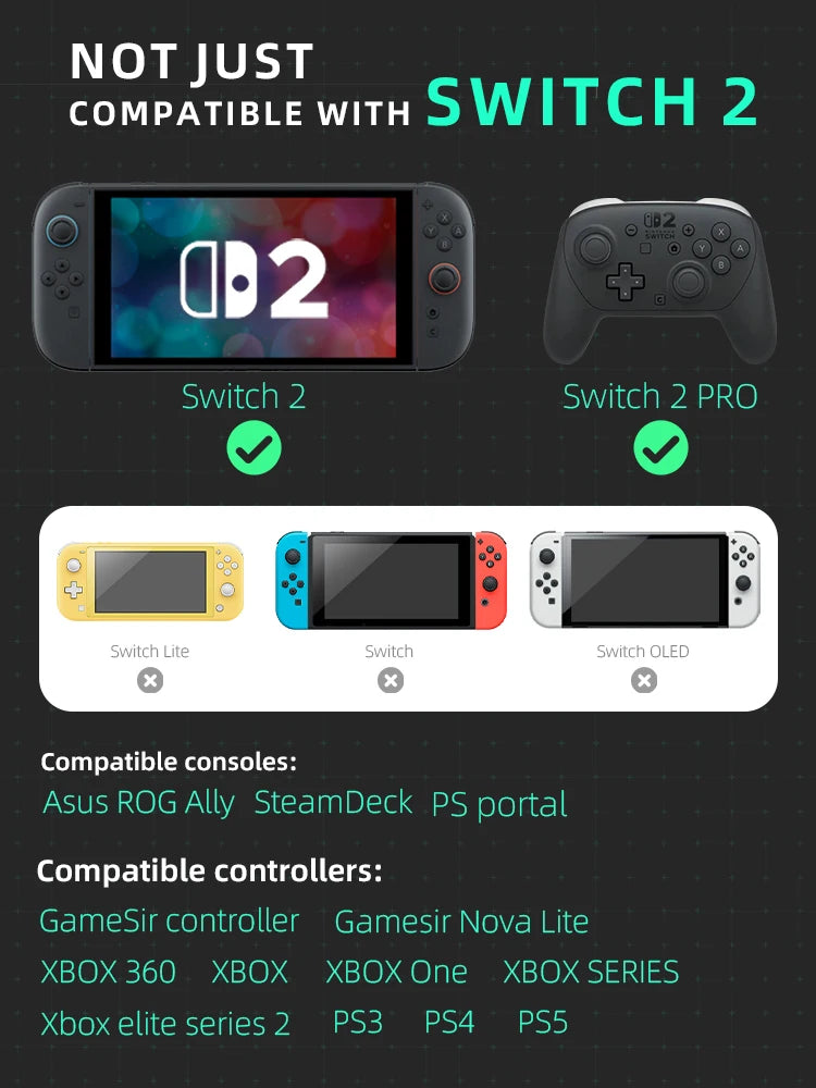 DATA FROG Silicone Thumb Grip Cap Protective Cover for Switch 2 Controllers, Anti-Slip Gamepad Accessories
