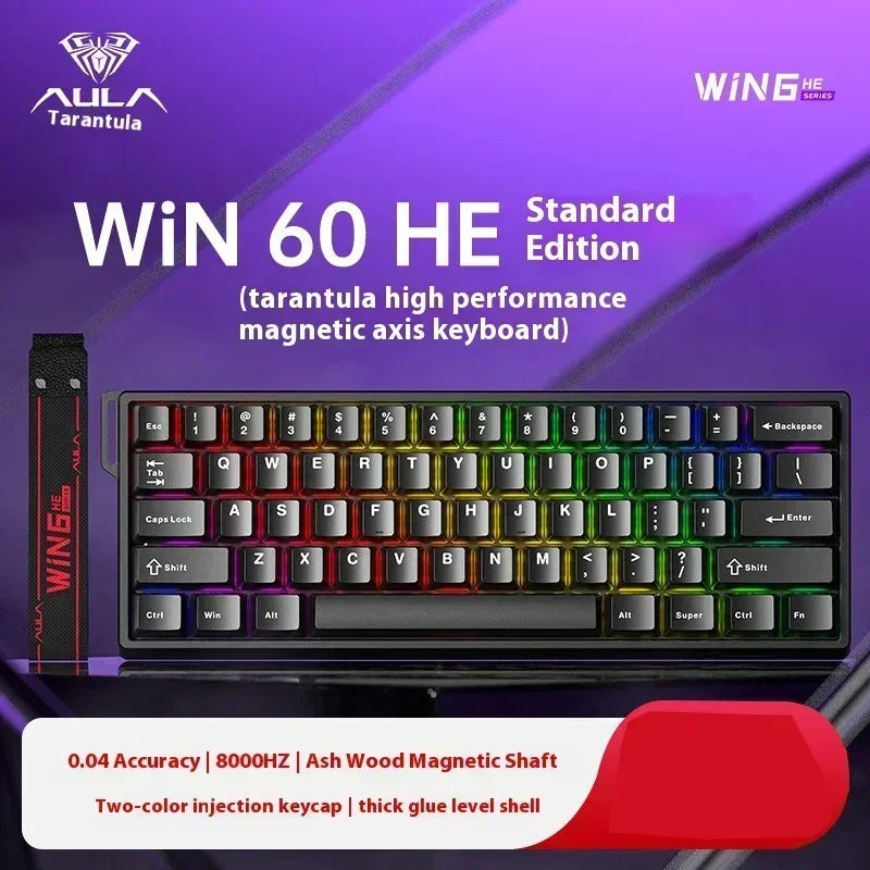 Aula Win60 Win68 He Magnetic Switch Keyboards 8K Gaming Mechanical Keyboard Wired Esports RGB Light Hot-Swap For Pc Gamer Gift
