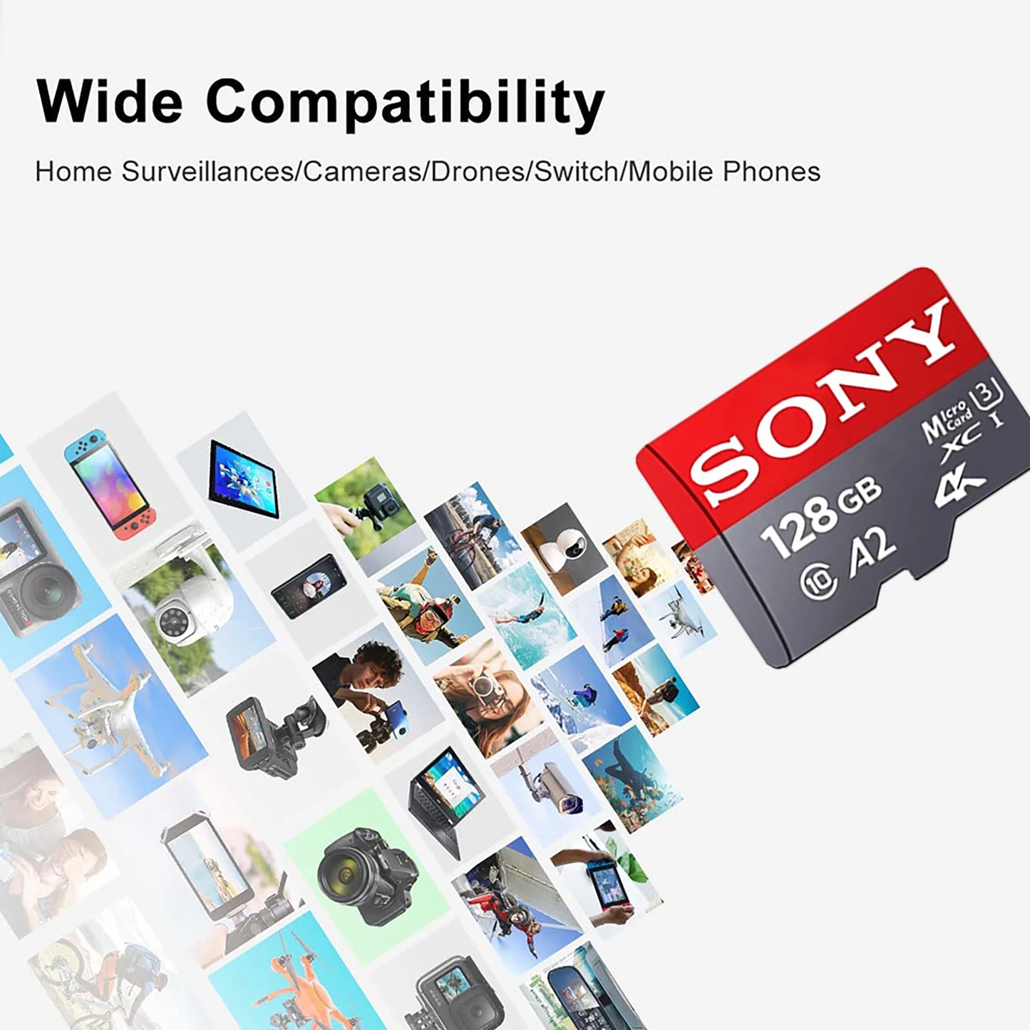 Sony Memory Card 1TB 512GB Micro SD TF 128GB 256GB U3 A2 Micro SD 64GB 170Mb Reading Speed Class 10 Flash Micro Card For Phone