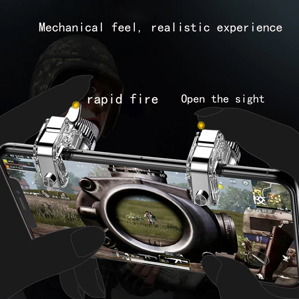 2pcs Metal Smart Phone Mobile Gaming Trigger Joystick for PUBG Mobile Gamepad Fire Button Aim Key L1R1 Shooter Pubg Controller