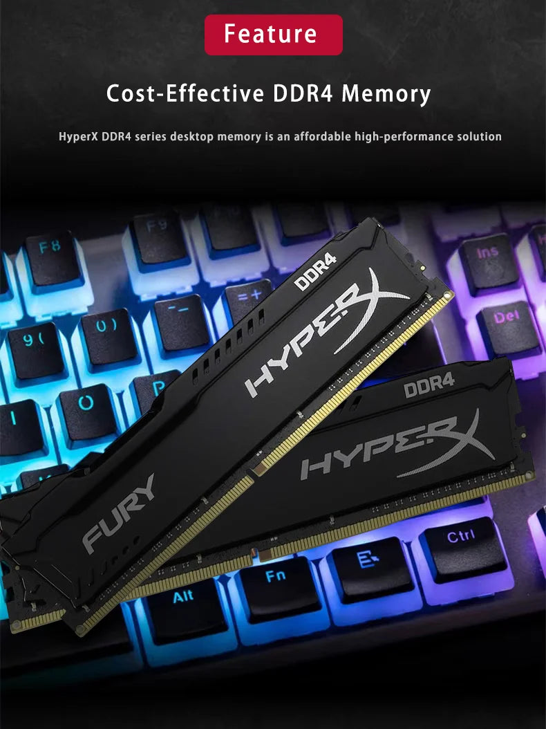 HyperX DDR4 Ram 8GB 16GB 32GB 3600MHz 3200MHz 2666MHz 2400MHz 2133MHz DRAM DIMM Memory 288pin White Ram 8GB 16GB 32GB 3600MHz