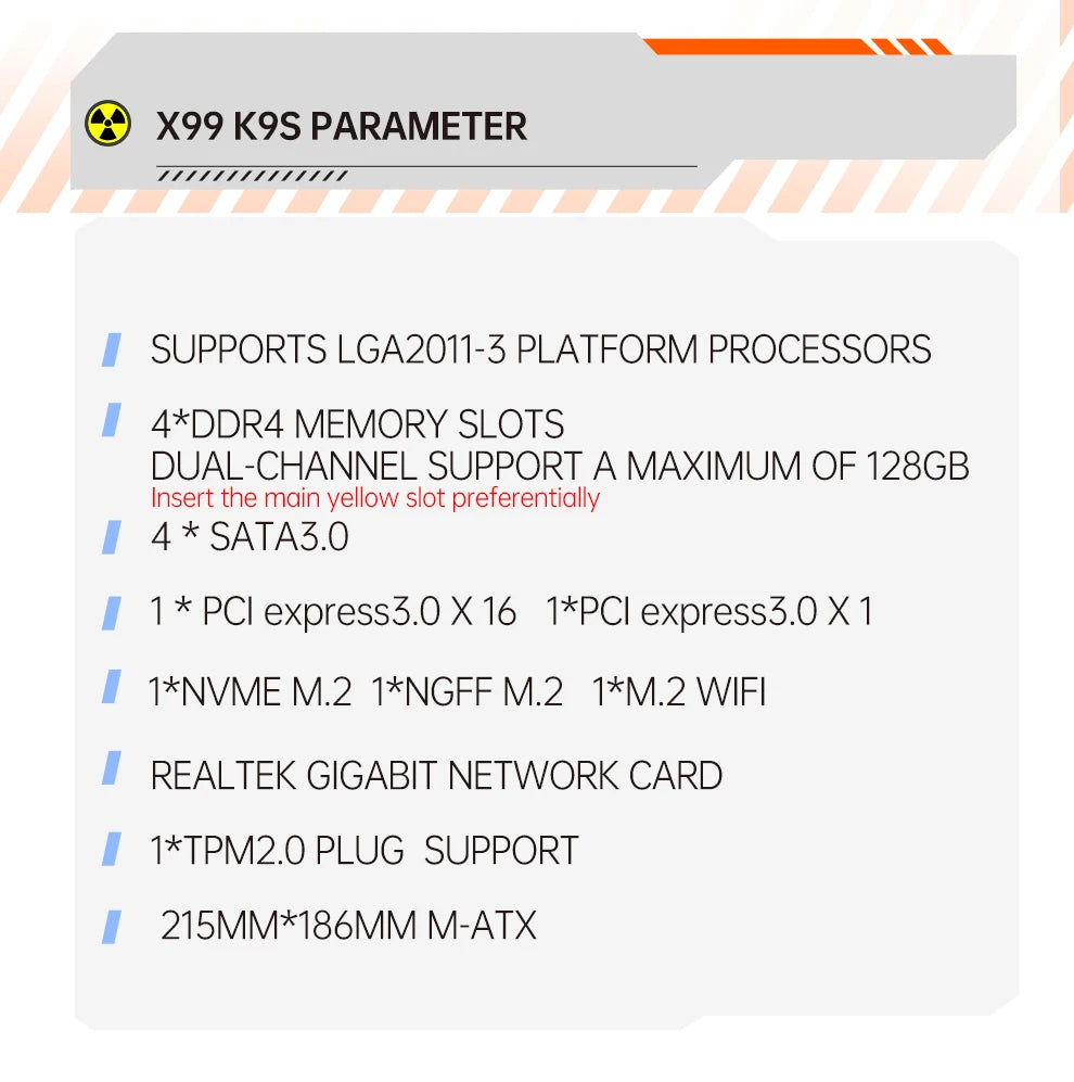 QIYIDA X99 Motherboard LGA 2011-3 Set Kit Xeon E5 2680 V4 CPU Processor 32G=2*16G DDR4 REG ECC RAM Memory NVME M.2 TPM2.0 plug