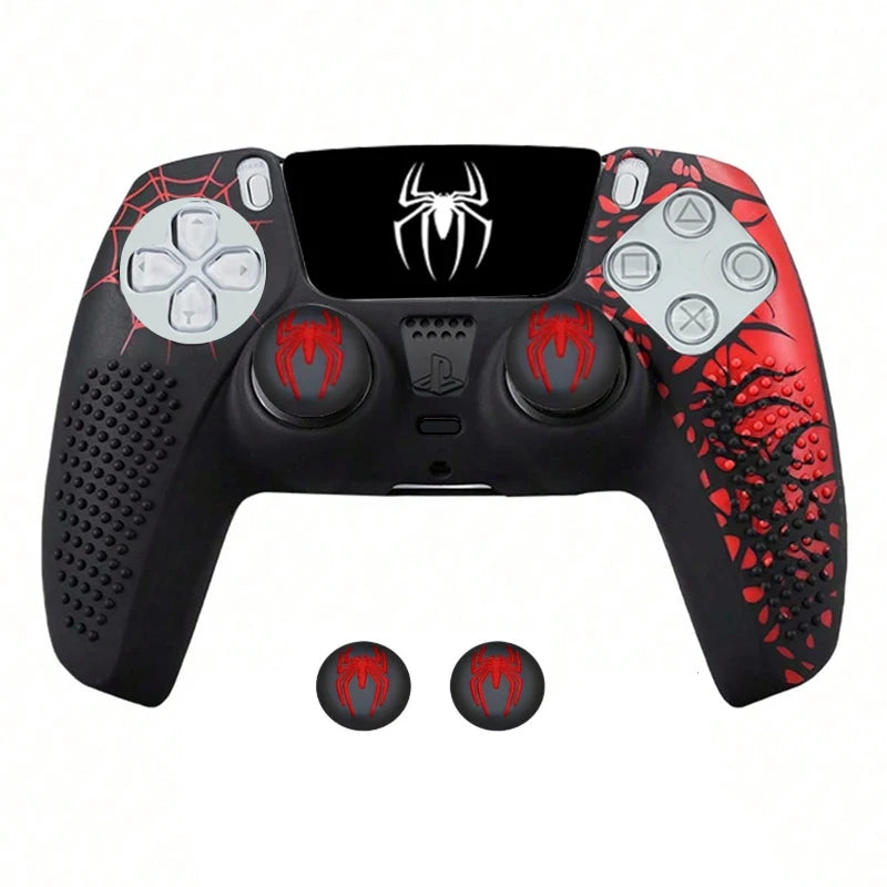 For PS5 Controller Cover Case Anti-Slip Silicone Protective Skin Compatible with PS5 Controller with Thumb Grip Cap Sticker