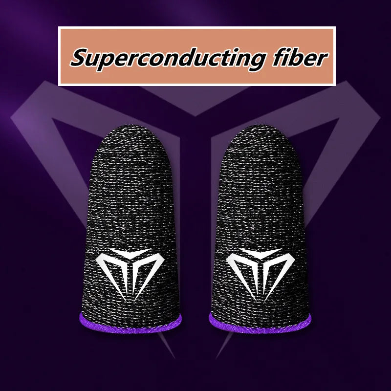 Mobile Game Silver Fiber Fingertip Glove Sweatproof Anti-slip Touch Screen Gaming Finger Sleeve Breathable Finger Cover for PUBG