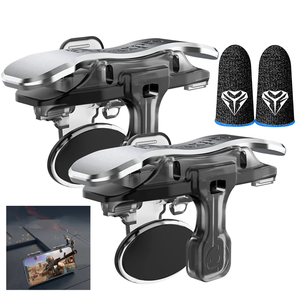 X8 Mobile Game Trigger 6 Finger Trigger Sensitive Shoot Phone Game Trigger L1 R1 Aim Keys Game Controller For PUBG Phone Gaming