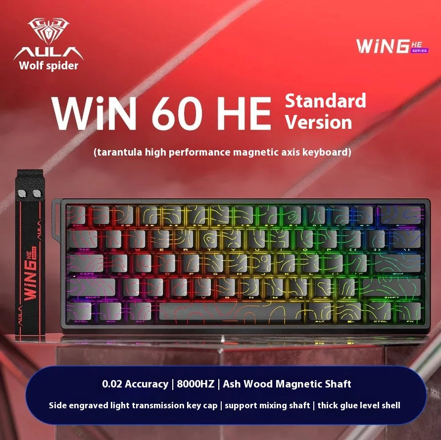 Aula Win60 Win68 He Magnetic Switch Keyboards 8K Gaming Mechanical Keyboard Wired Esports RGB Light Hot-Swap For Pc Gamer Gift