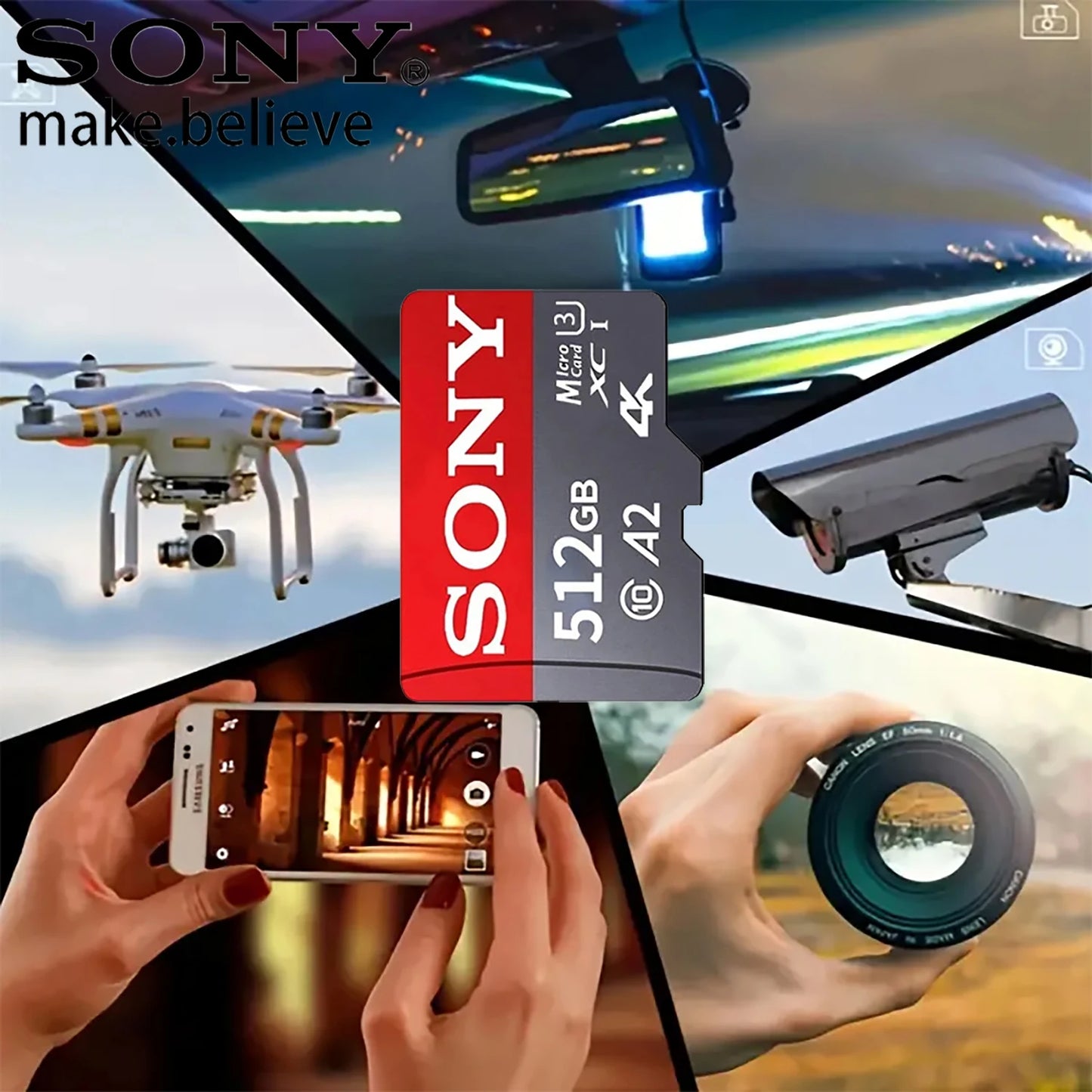 Sony Memory Card 1TB 512GB Micro SD TF 128GB 256GB U3 A2 Micro SD 64GB 170Mb Reading Speed Class 10 Flash Micro Card For Phone